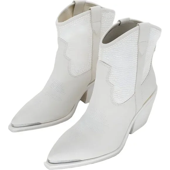 Dolce Vita Women's NASHE Mid Calf Boots, Off White Pearls, 8.5 - Picture 2 of 6